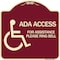Signmission ADA Access for Assistance Ring Bell W/ New Isa Heavy-Gauge Aluminum Sign, 18" H, BU-1818-24352 A-DES-BU-1818-24352 - alternate 1